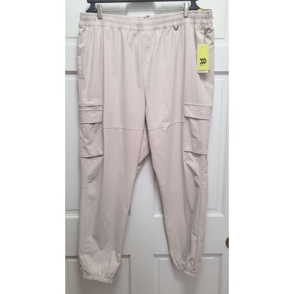 All In Motion Men's UPF50+ Moisture Wicking Utlity Cargo Joggers - Tan - XXL